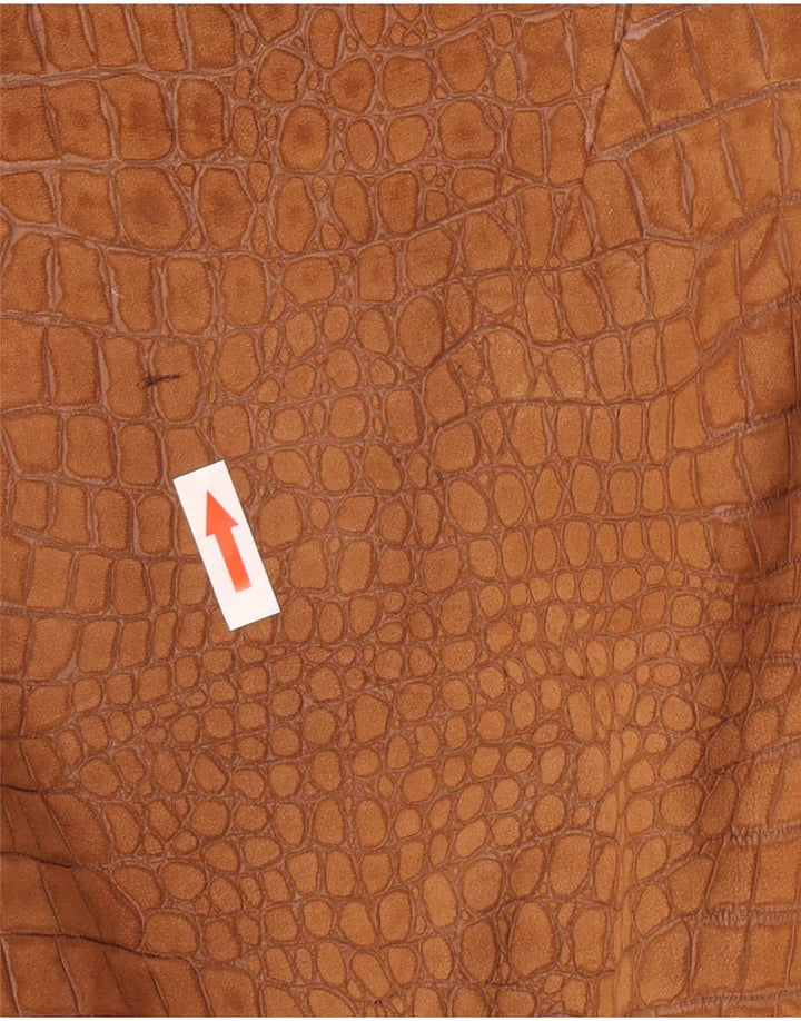 Jaqueta blazer feminina vintage com 4 botões Reino Unido 12 marrom médio com estampa animal
