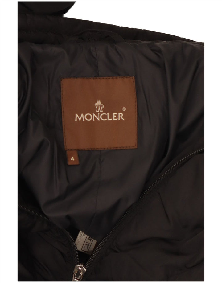 Casaco acolchoado feminino Moncler tamanho 4 XL preto poliamida