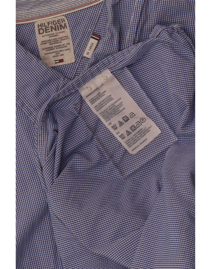 Camisa masculina Tommy Hilfiger 2XL algodão guingão azul