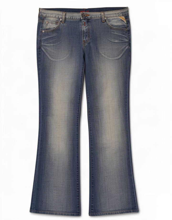 Replay Jeans Bootcut Feminino W32 L30 Azul Algodão