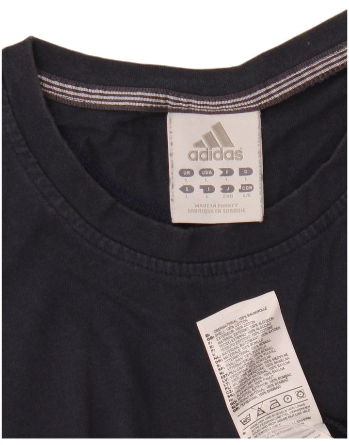 Adidas Mens Colete Top Grande Algodão Azul Marinho
