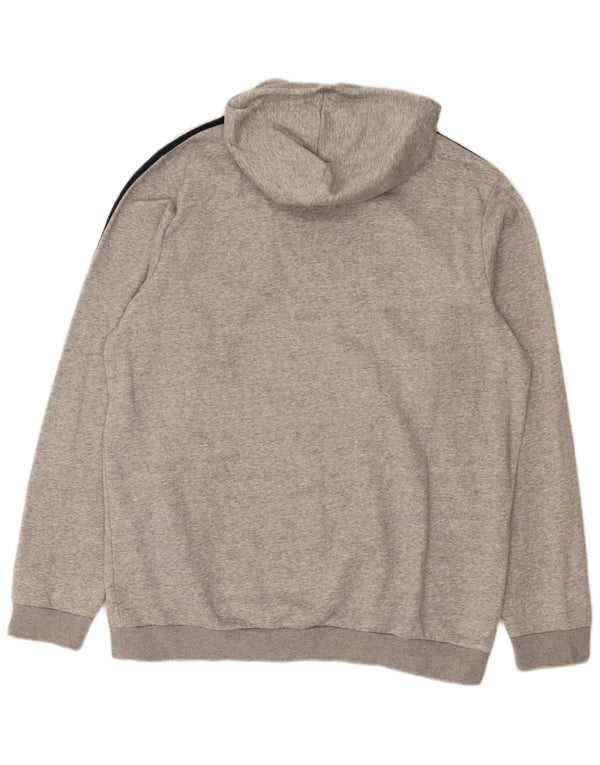 Adidas masculino moletom com capuz XL cinza manchado de algodão