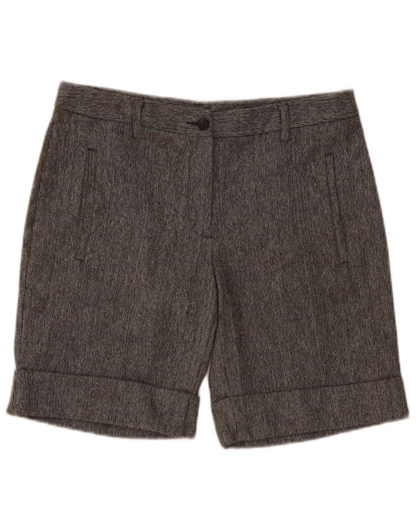 Benetton Shorts feminino casual de cintura alta IT 42 médio W32 listrado cinza