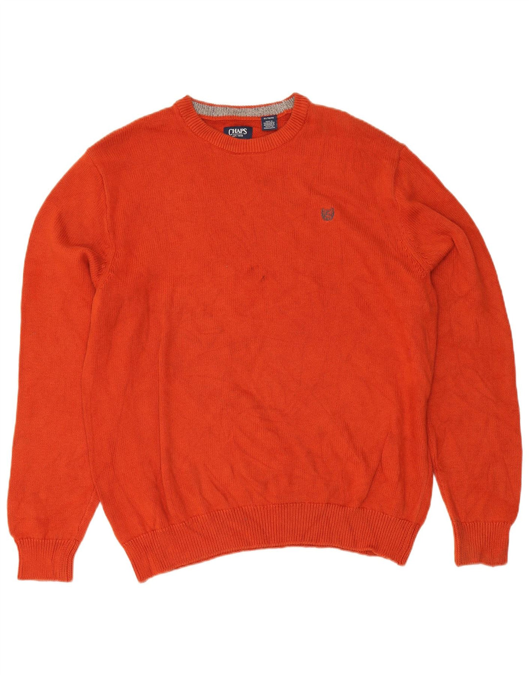 Suéter masculino Chaps com gola redonda XL laranja algodão