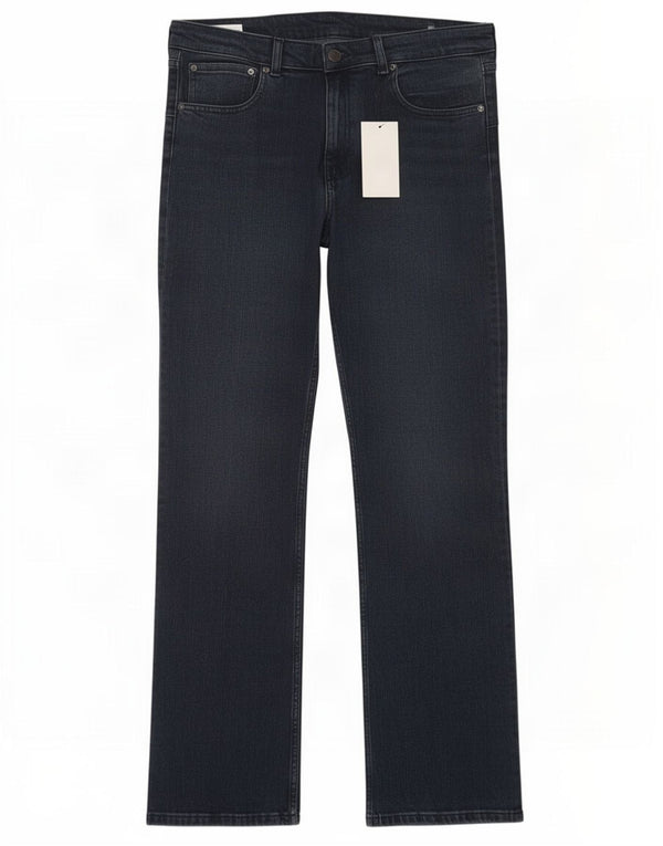 Calça jeans feminina Zara Bootcut EU 48 2XL W38 L32 azul marinho algodão