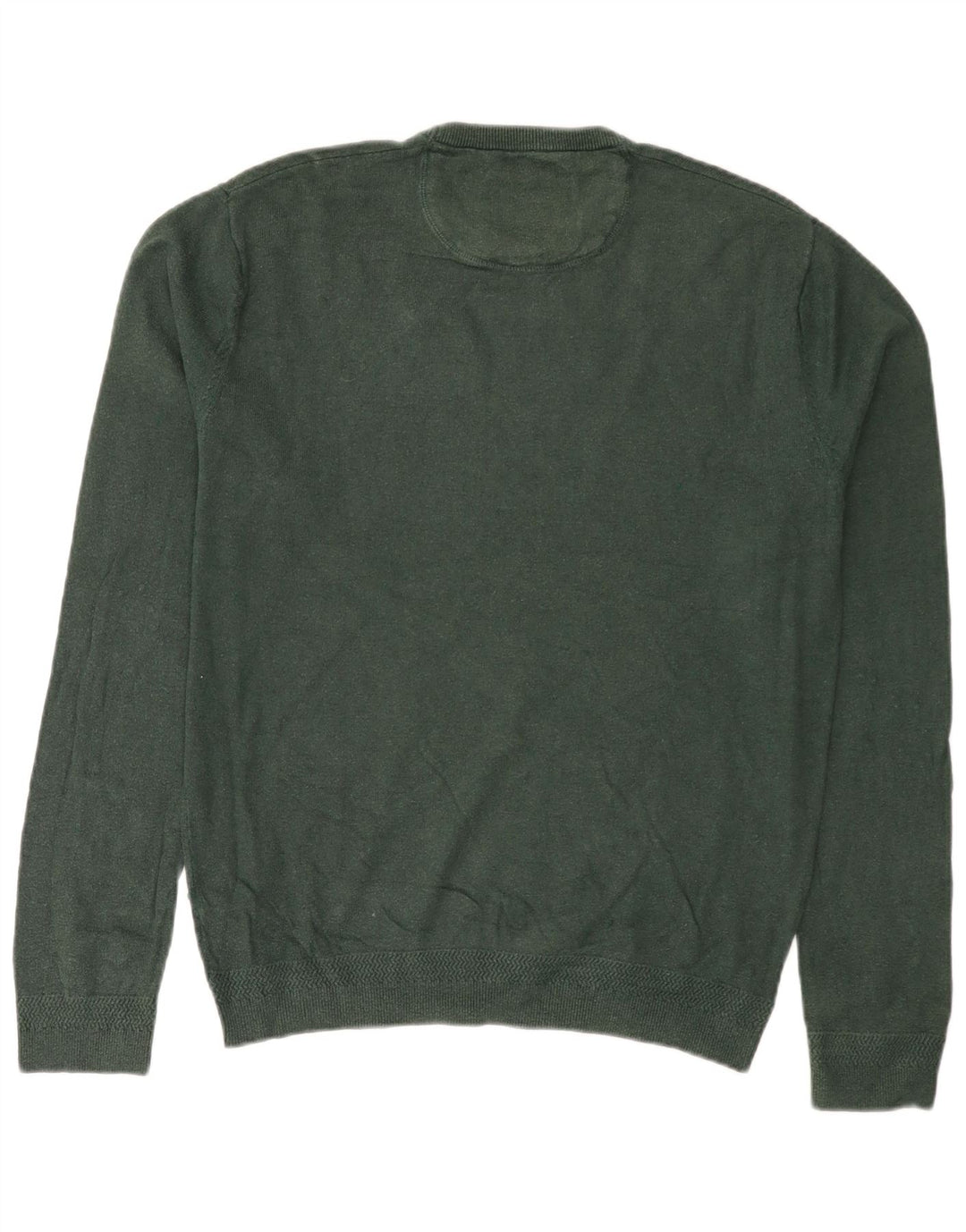 JACK WILLS Suéter masculino com gola redonda, grande algodão verde