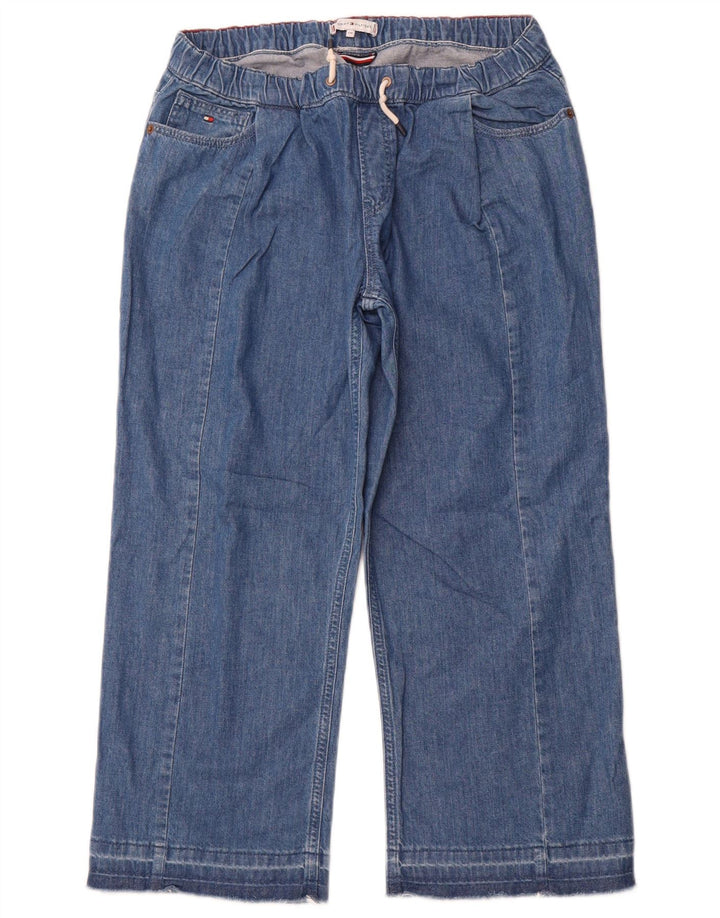 TOMMY HILFIGER Meninas Capri Wide Leg Jeans 15-16 Anos W28 L23 Azul Algodão