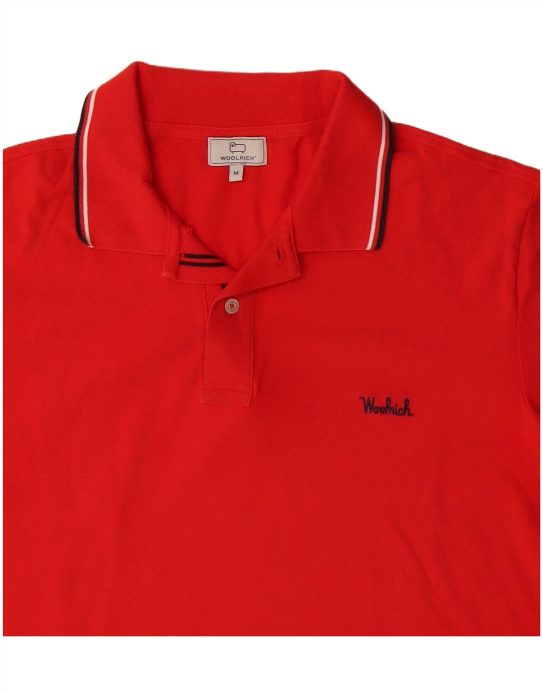 Camisa polo masculina WOOLRICH de algodão vermelho médio