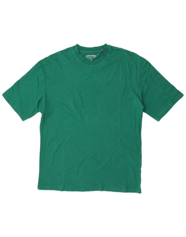 Camiseta masculina regular Jack & Jones algodão verde médio