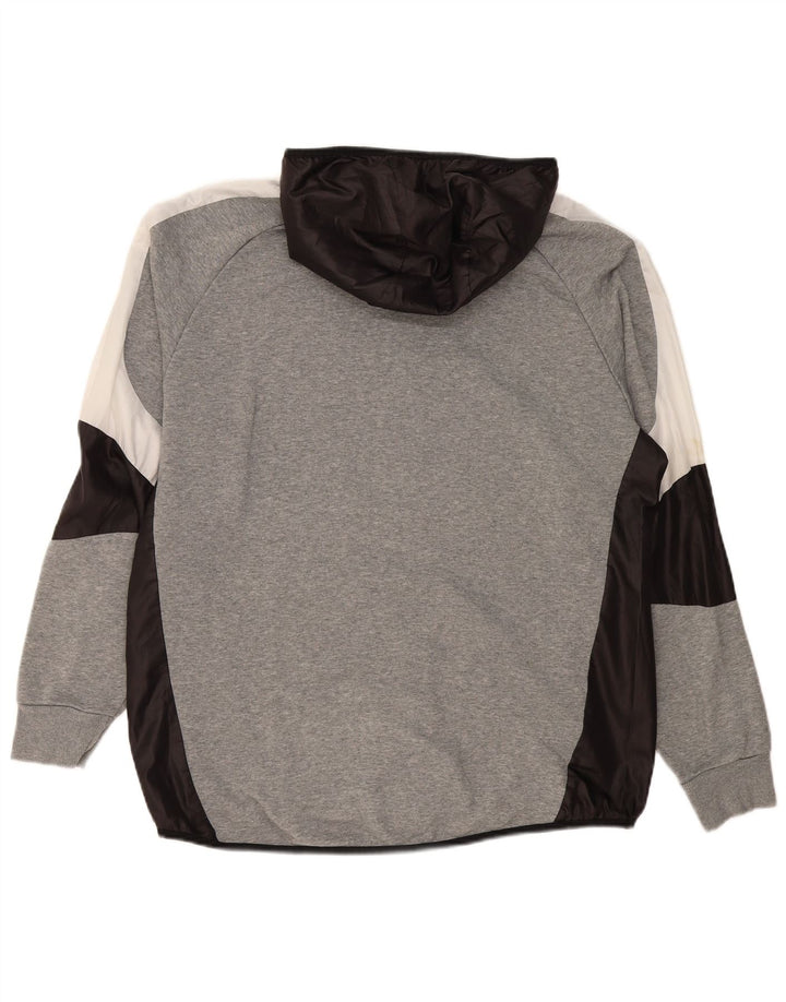 Suéter Puma masculino com capuz e zíper XL cinza bloco colorido