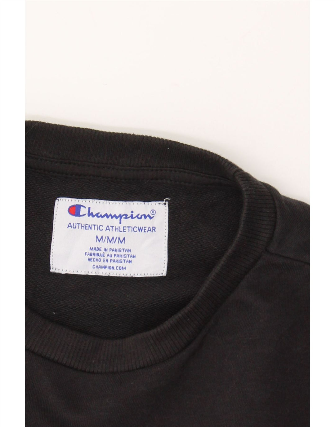 CHAMPION Womens Crop Sweatshirt Jumper UK 14 Medium Black Cotton Vintage Champion and Second-Hand Champion from Messina Hembry 