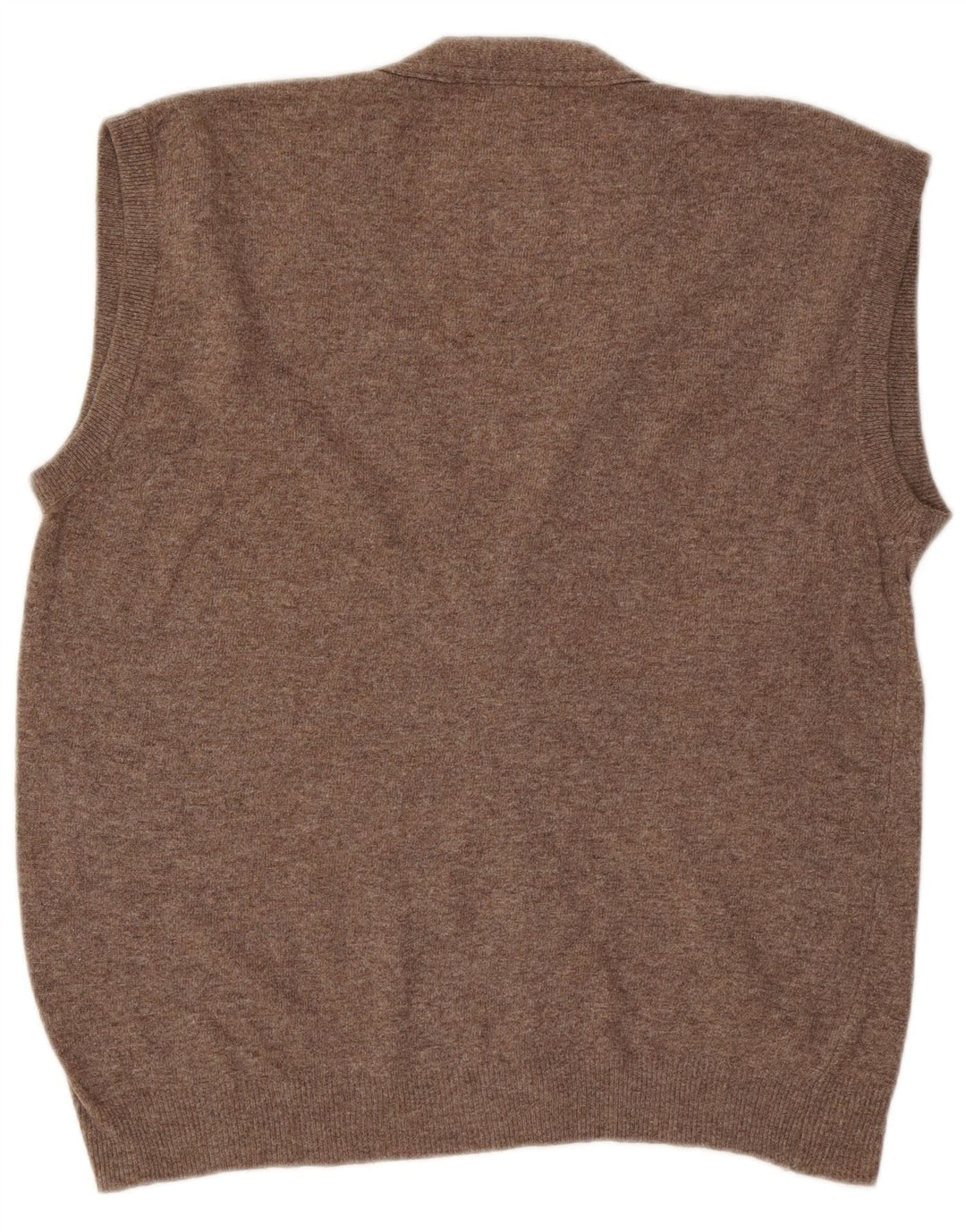 Suéter cardigã masculino vintage sem mangas grande marrom Argyle/lã diamante