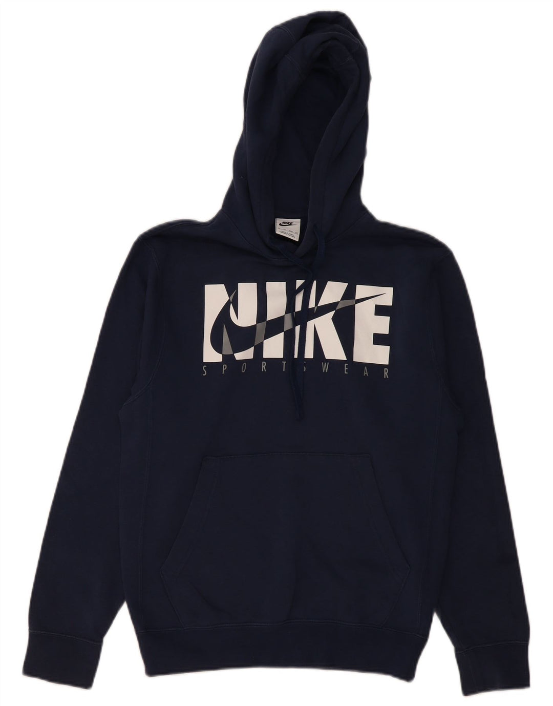 NIKE Mens Graphic Hoodie Jumper XS Azul Marinho Algodão
