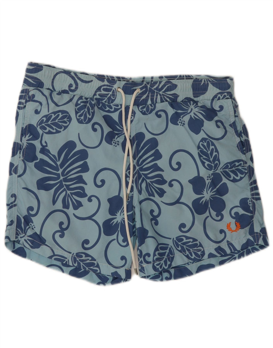 Shorts de natação masculino Fred Perry pequeno azul floral poliamida