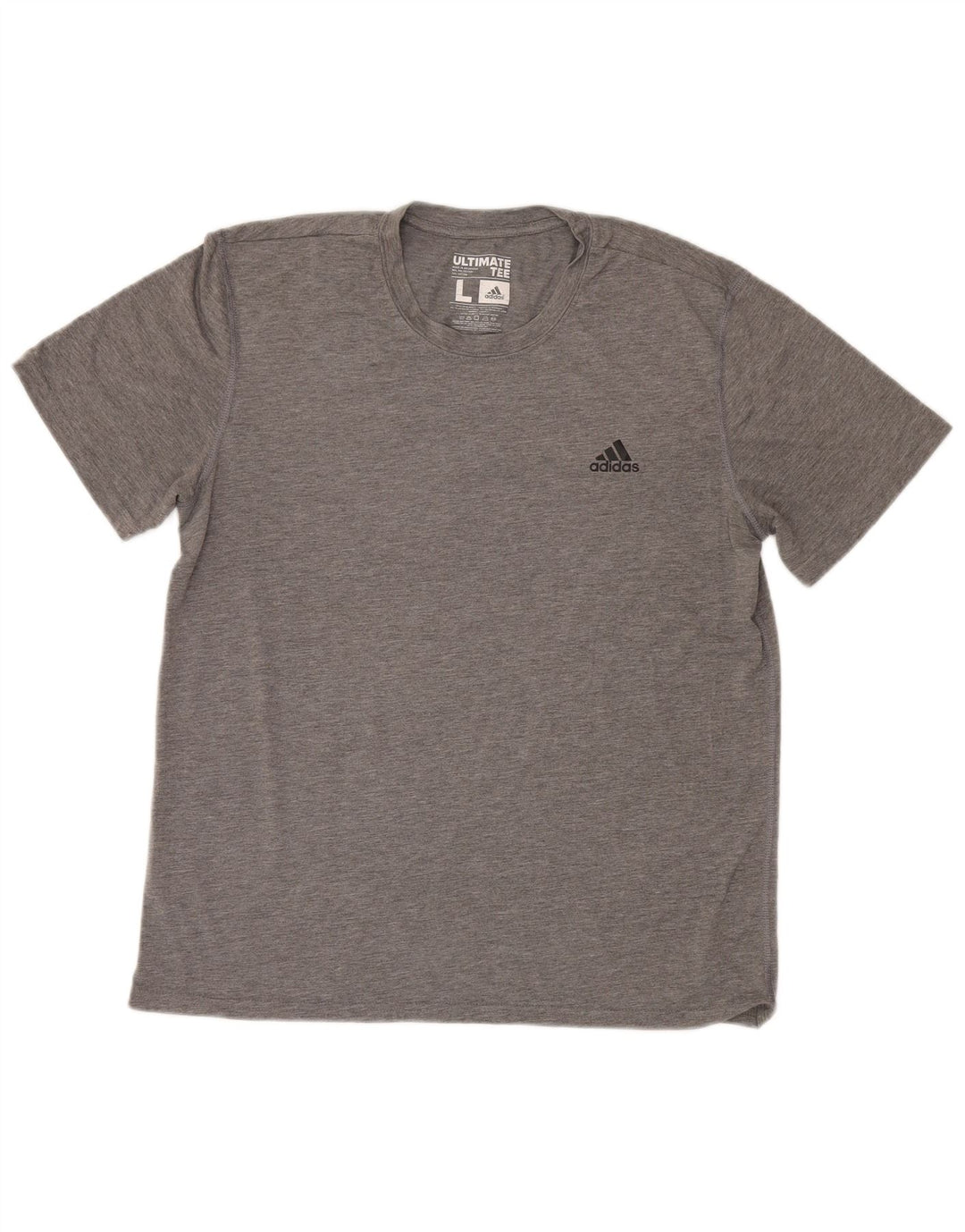 Camiseta masculina Adidas Climalite Top grande poliéster manchado cinza