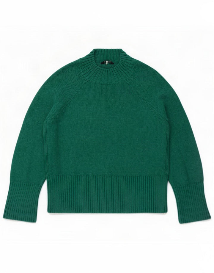 Suéter feminino com gola tartaruga Joules Reino Unido 12 poliamida verde médio