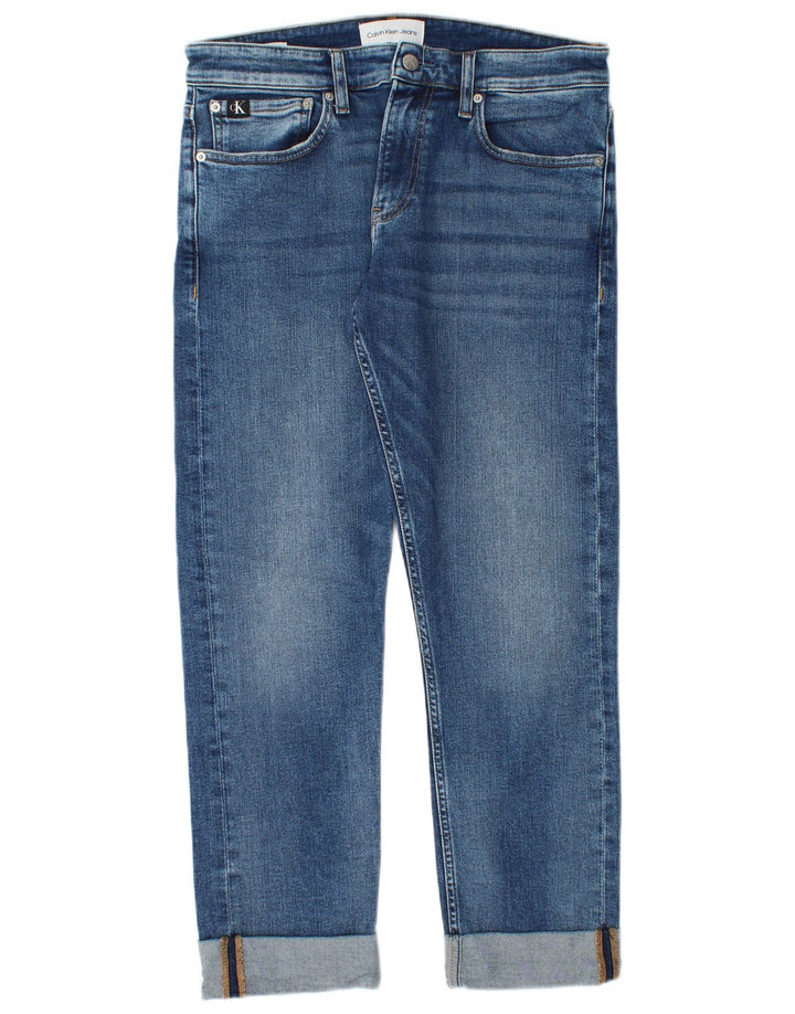 Calça jeans reta masculina Calvin Klein W32 L27 algodão azul