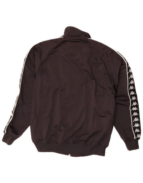 Kappa Mens Graphic Tracksuit Top Jacket Pequeno Preto Colorblock Poliéster