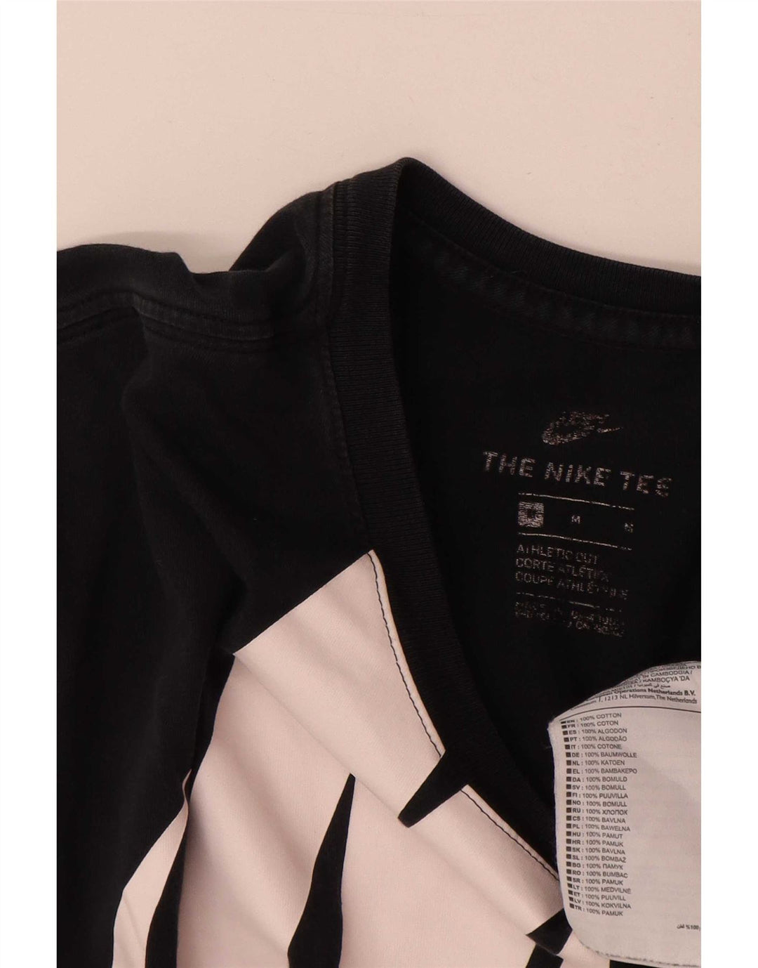 Camiseta Nike masculina gráfica Top médio algodão preto