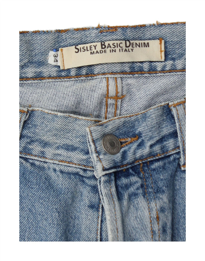 SISLEY Calça jeans reta masculina W34 L30 algodão azul