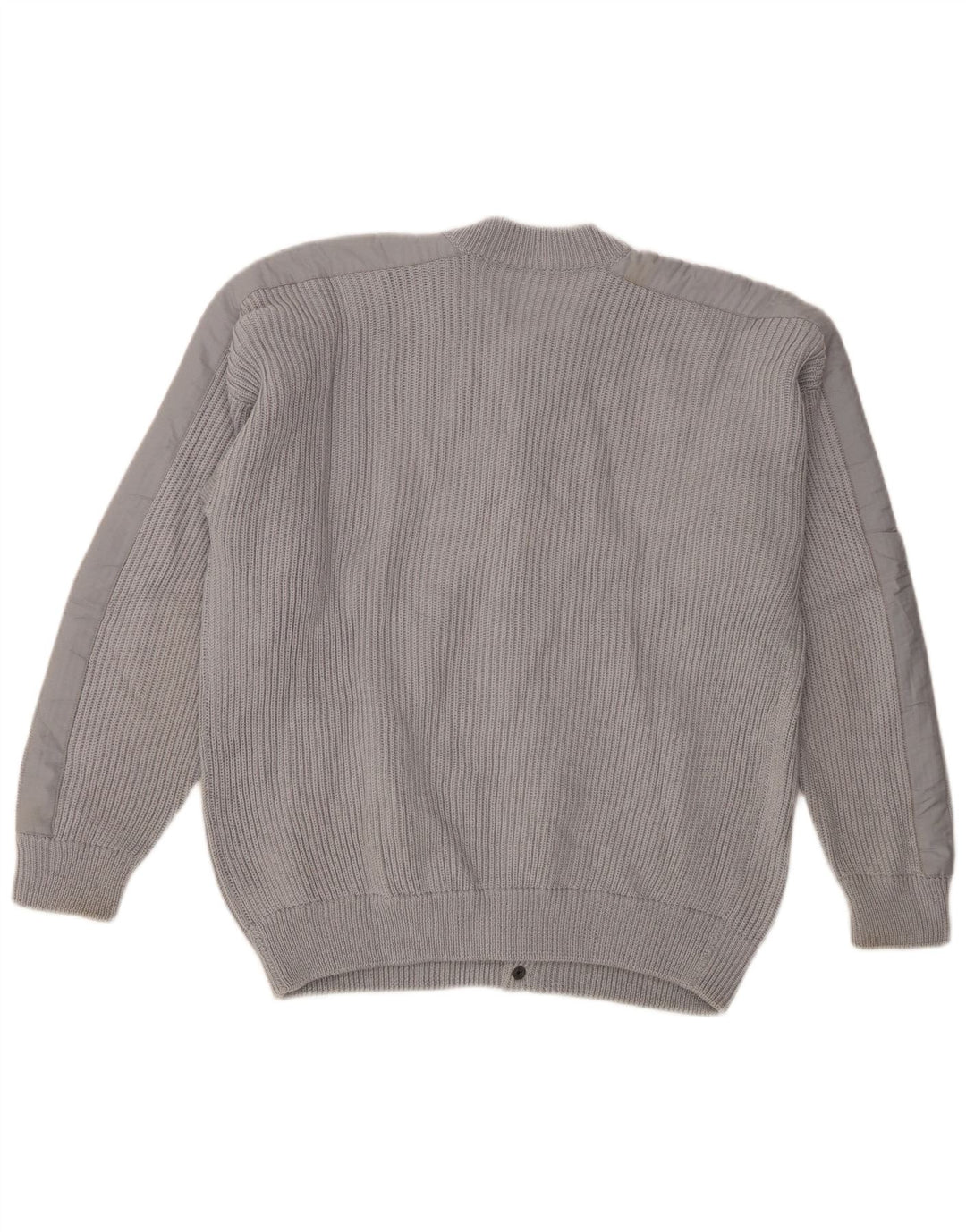 Suéter cardigã masculino vintage cinza médio retrô