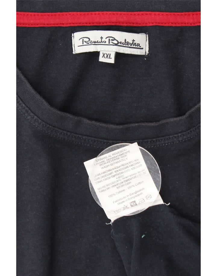 Camiseta feminina RENATO BALESTRA top 2XL algodão azul marinho