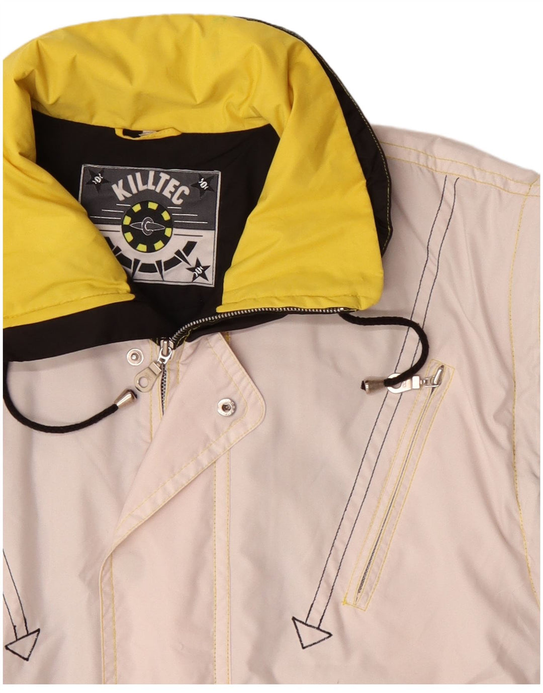 Jaqueta de chuva masculina Killtec Graphic UK 40 grande poliéster colorblock branco