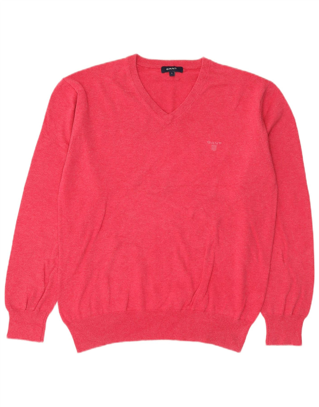 Suéter masculino Gant com decote em V grande algodão rosa