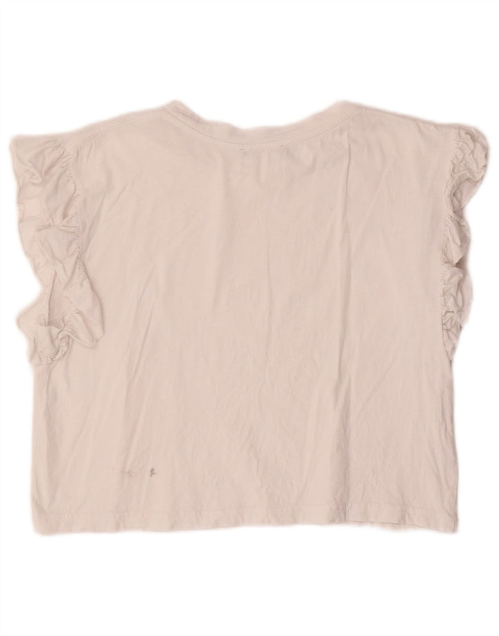 Blusa cropped feminina ZARA UK 10 pequena off white