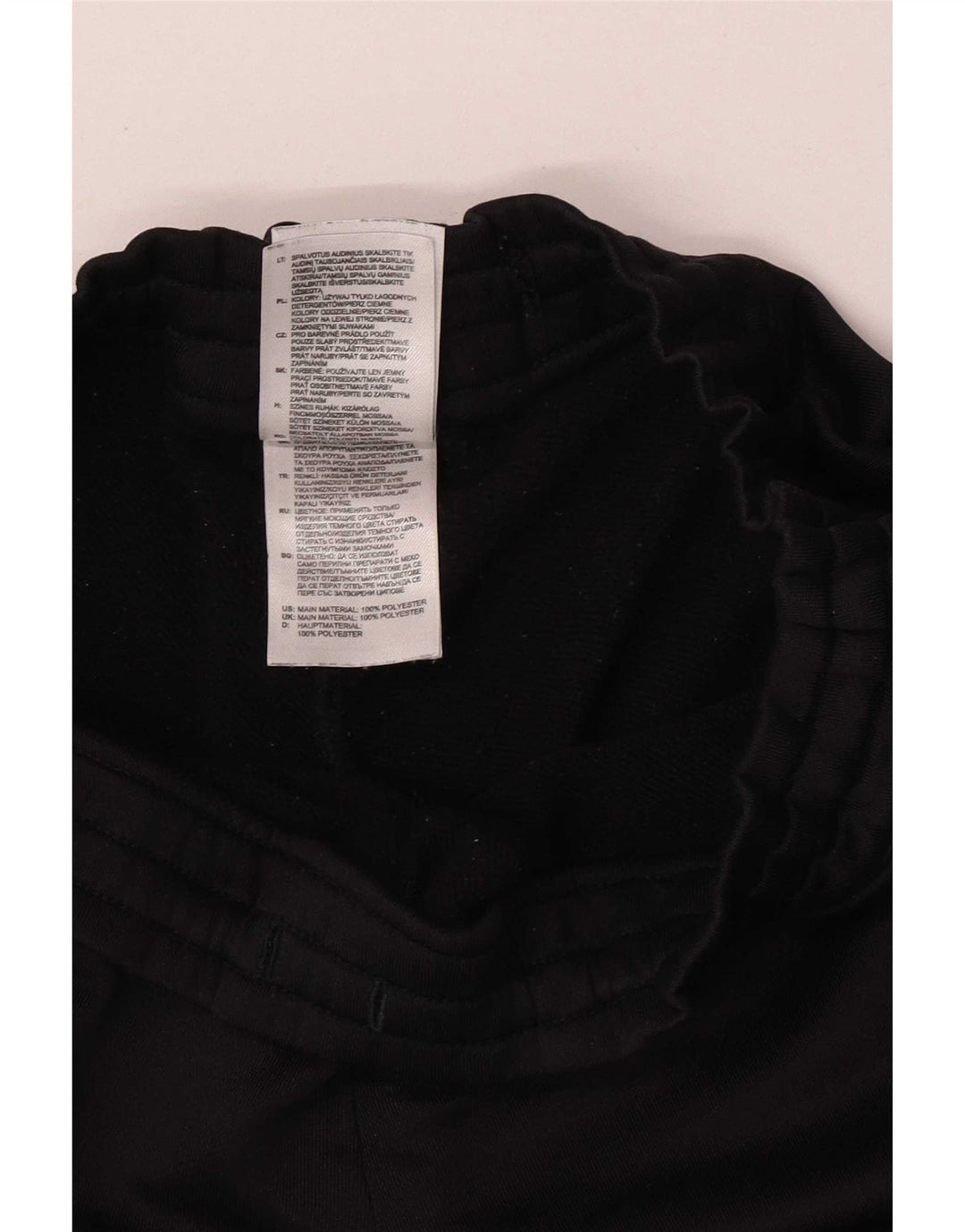 Calça de treino feminina Adidas UK 10 pequena poliéster preto