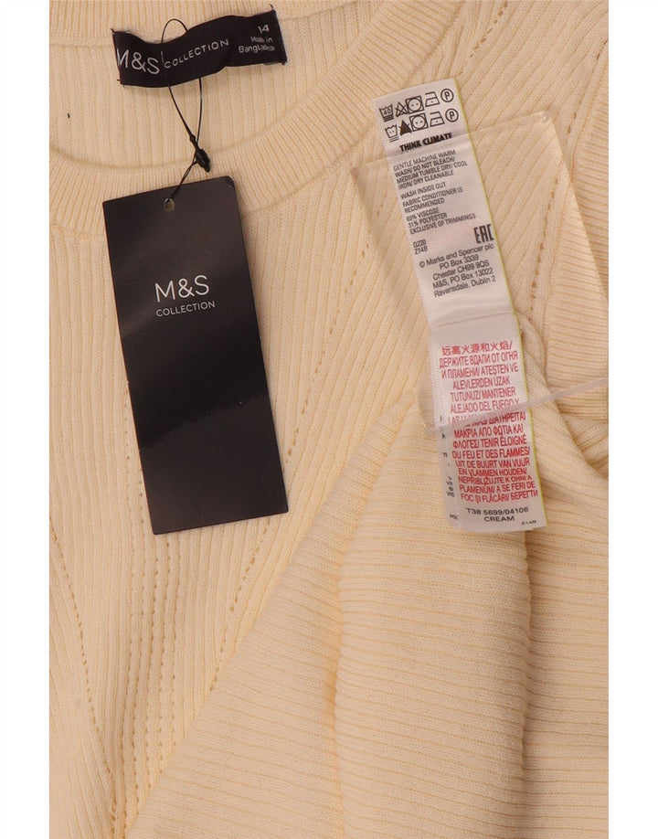 Regata feminina Marks & Spencer com colete UK 14 médio off white algodão