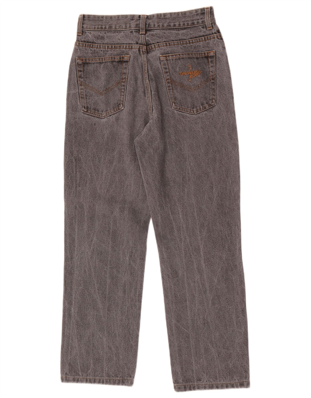 Jeans retos femininos Trussardi W30 L27 algodão cinza