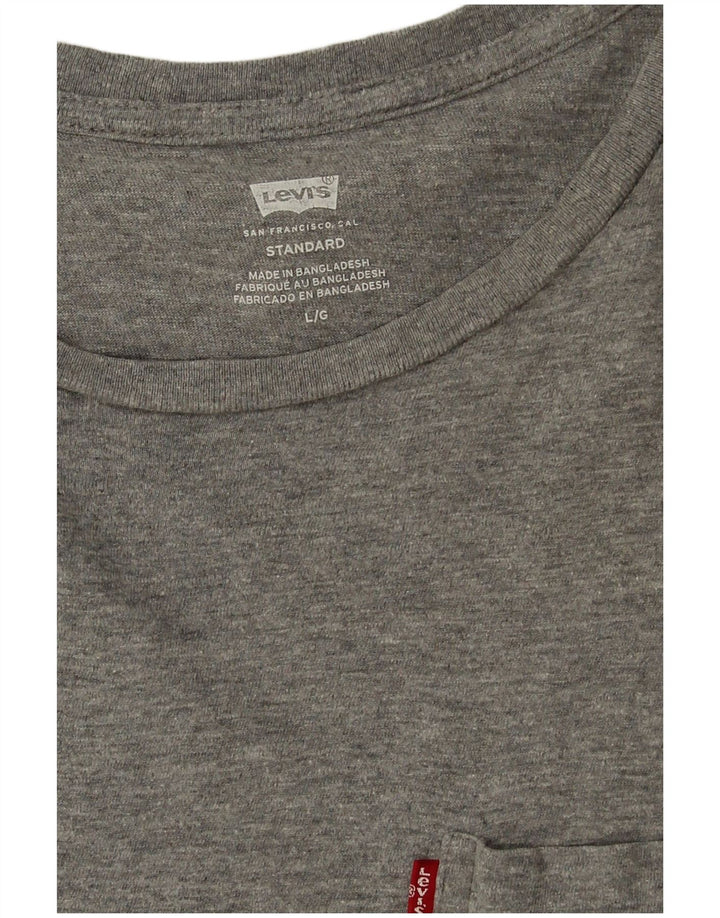 Camiseta masculina Levi's grande algodão manchado cinza