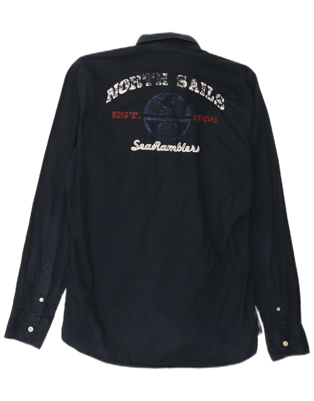 Camisa gráfica masculina North Sails pequena algodão azul marinho