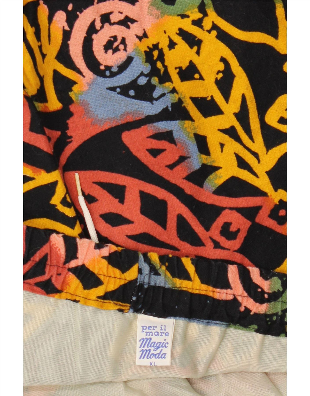 Shorts de natação masculino VINTAGE XL algodão floral preto