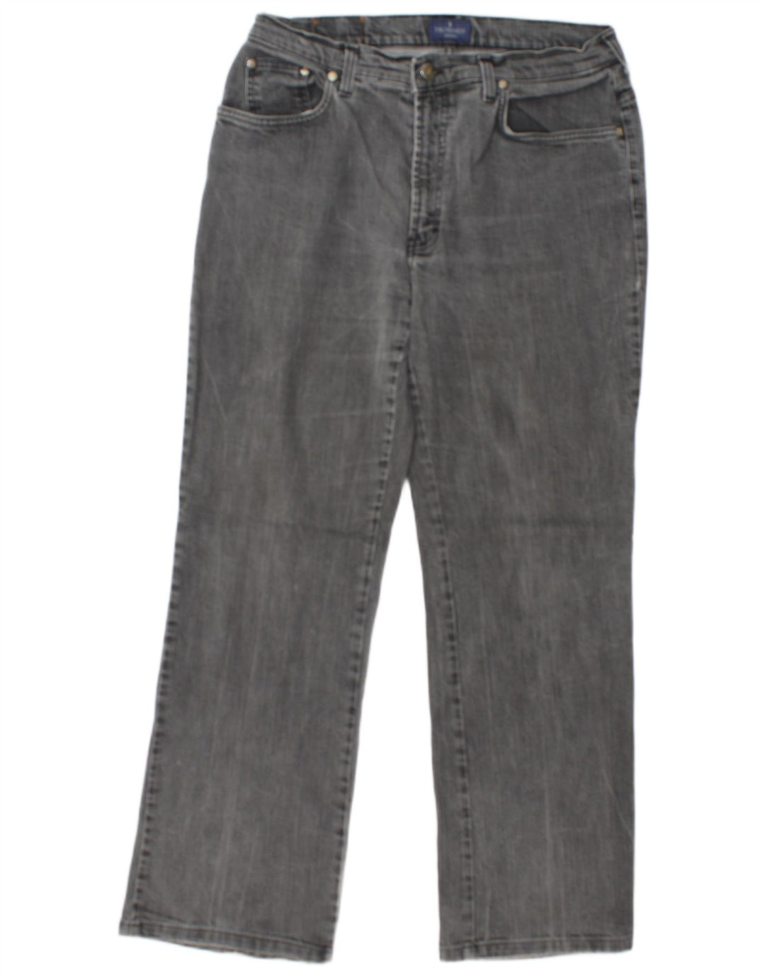 Jeans retos femininos TRUSSARDI W34 L28 algodão cinza