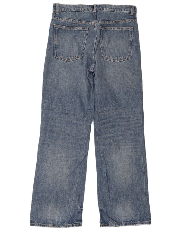 Zara Womens Wide Leg Jeans EU 38 Small W28 L31 Blue Spotted