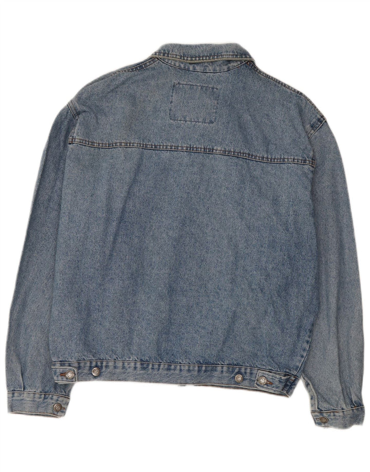 Jaqueta jeans masculina vintage UK 42 XL algodão azul