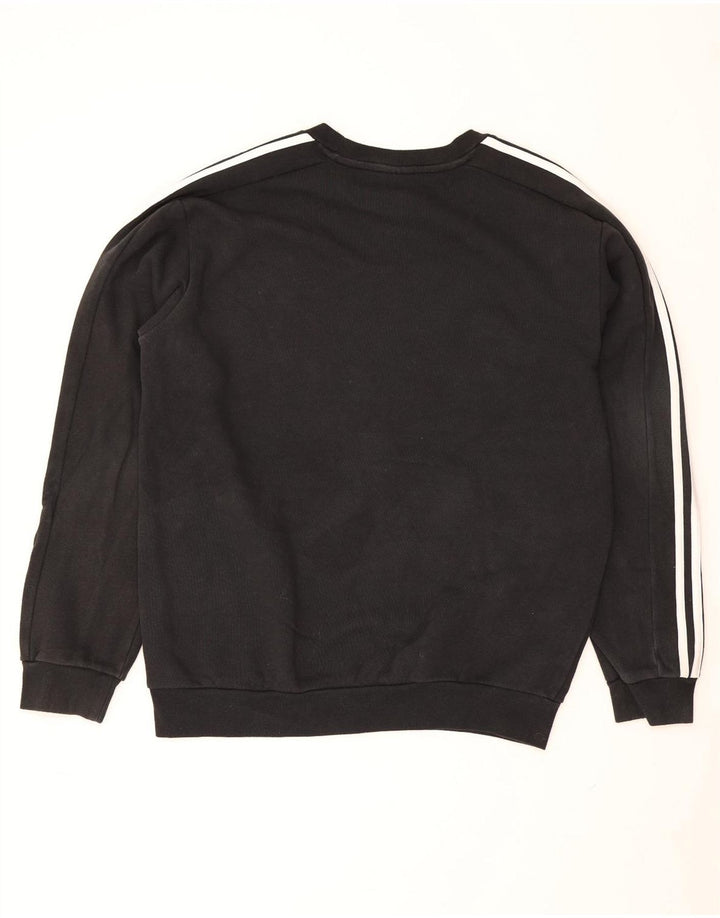 Adidas Mens Moletom Jumper Médio Algodão Preto