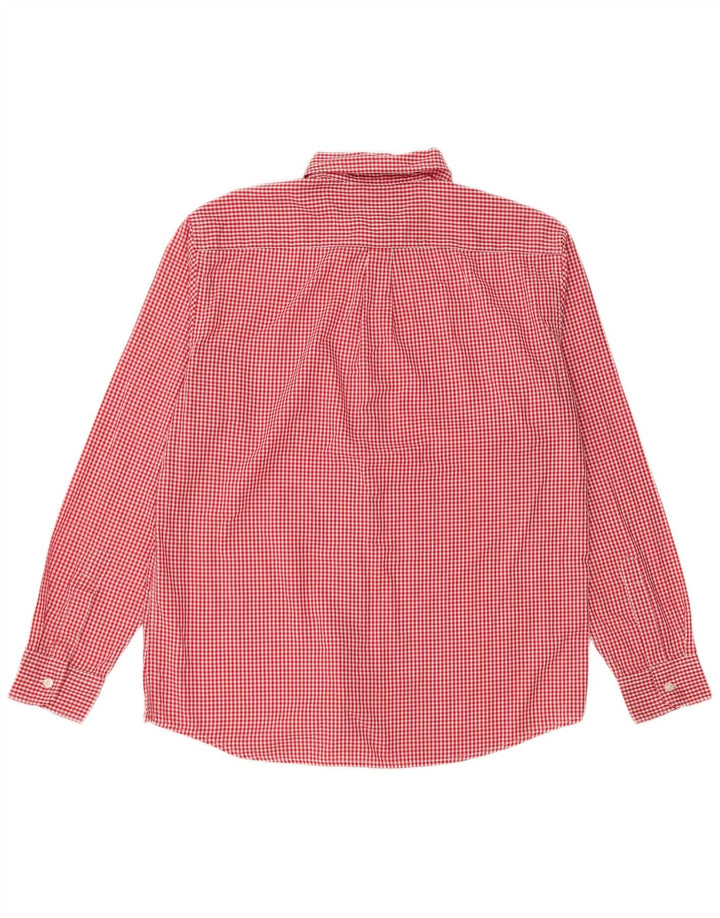 Camisa masculina DOCKERS grande algodão guingão vermelho