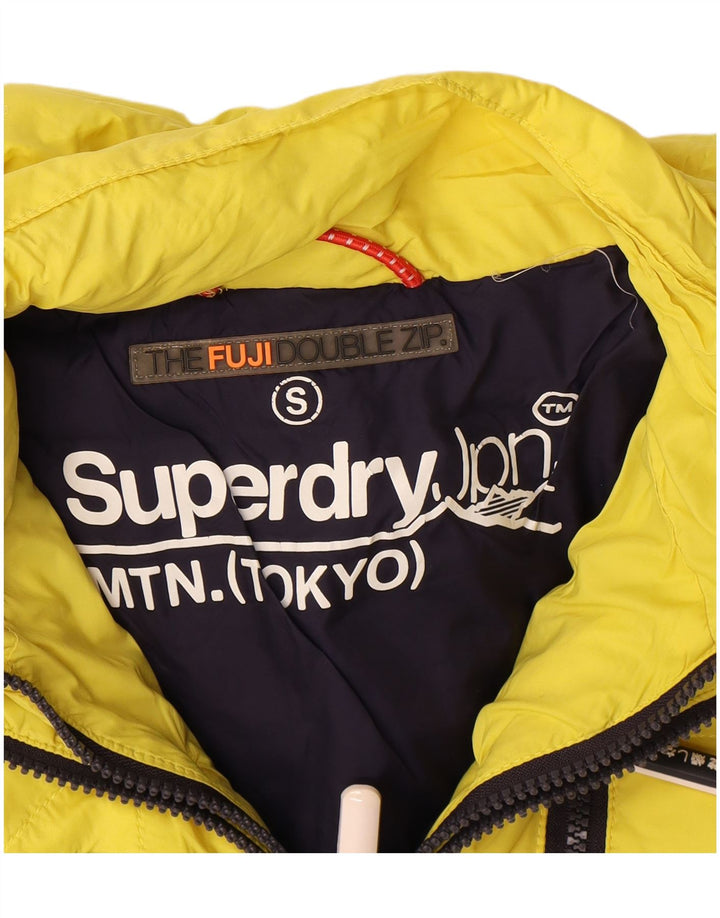 Jaqueta acolchoada com capuz feminina Superdry UK 10 poliéster amarelo pequeno
