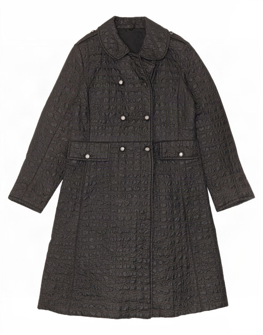 Casaco impermeável feminino vintage UK 8 pequeno preto
