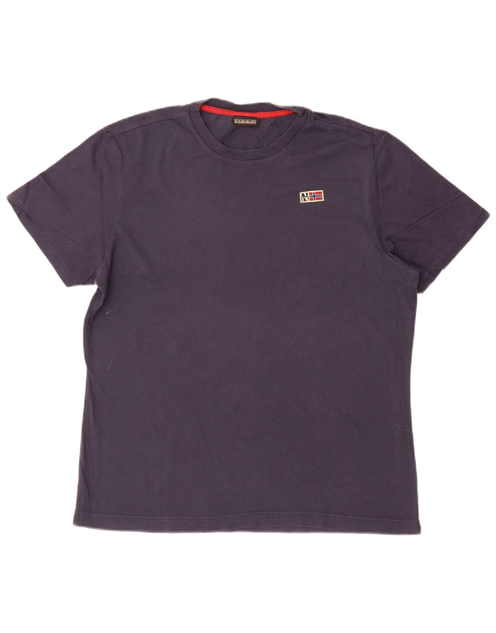 Camiseta masculina com estampa geográfica Napapijri Top médio azul marinho