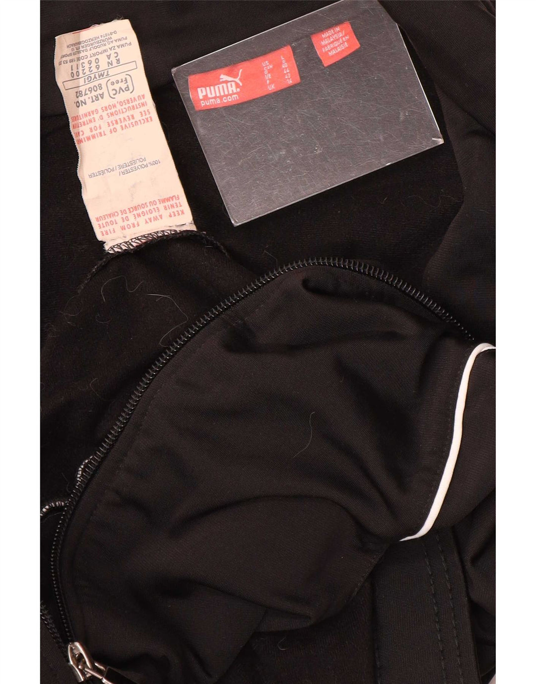Puma Womens Tracksuit Top Jacket UK 14 Grande Preto Colourblock Poliéster