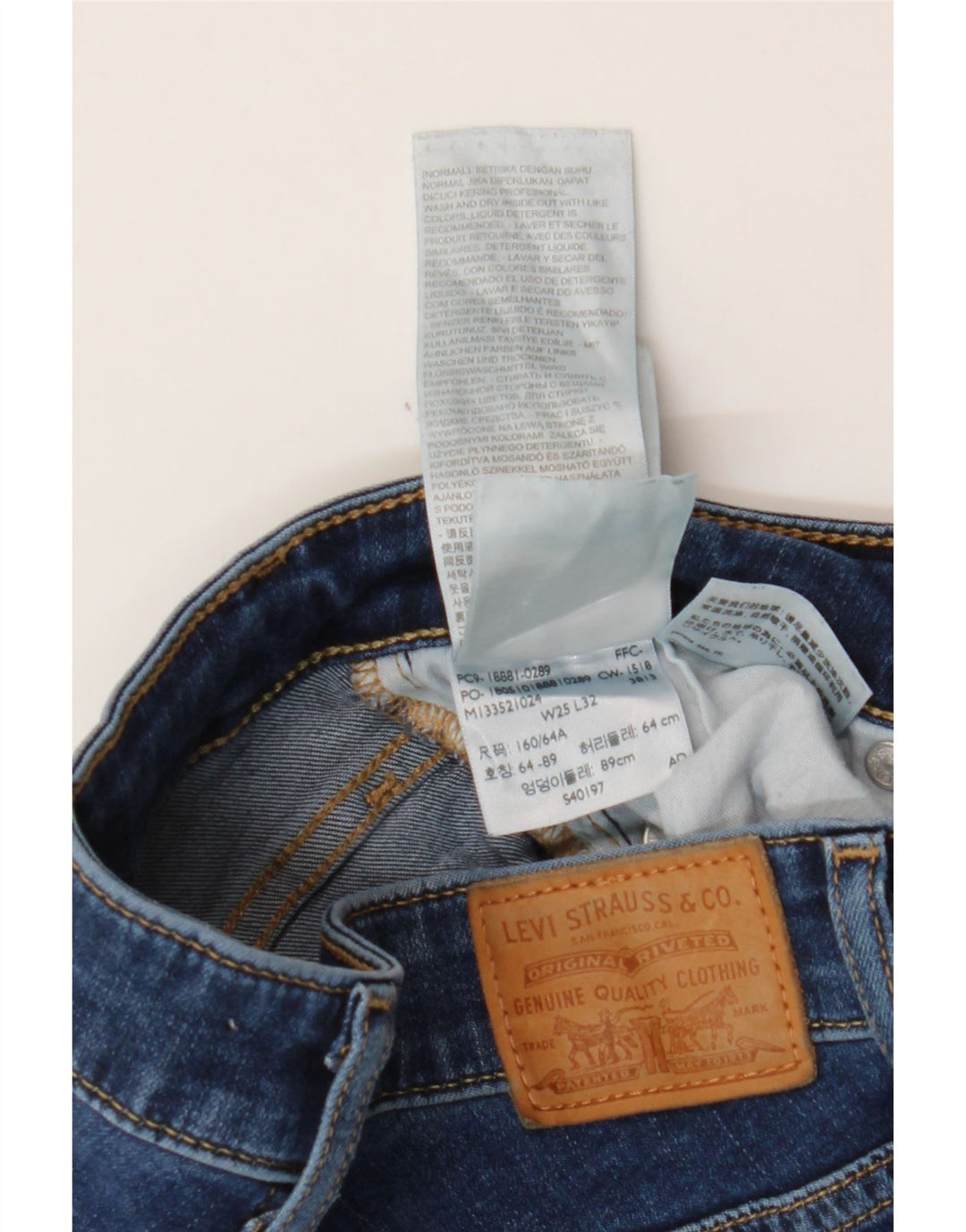 Calça jeans feminina LEVI'S 711 skinny W25 L32 azul algodão