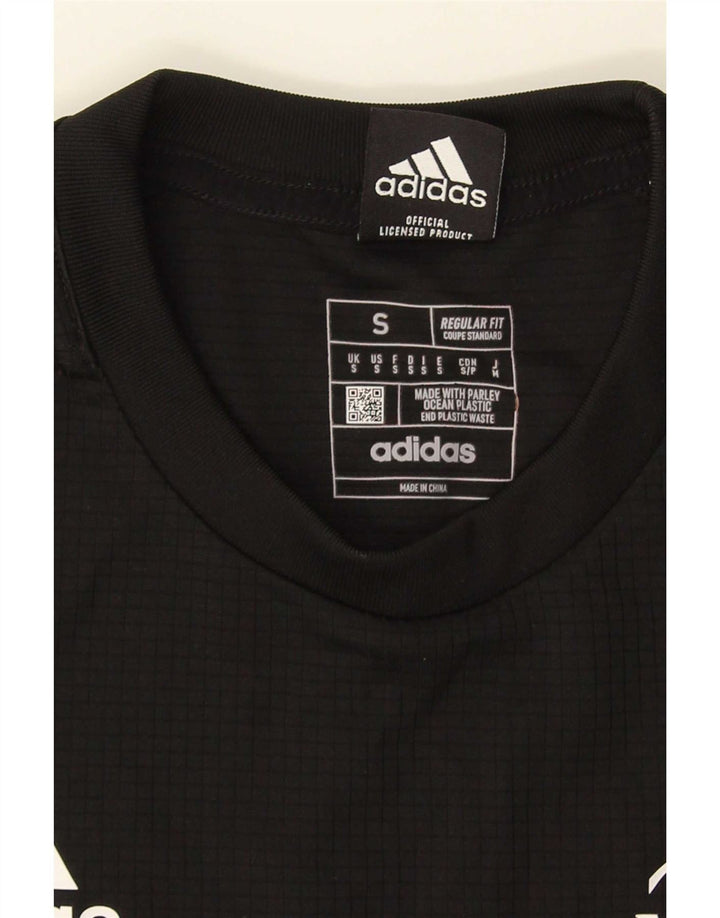 Camiseta Adidas Mens All Blacks Regular Fit Graphic Top Pequeno Preto