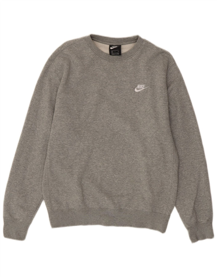 Nike Mens Moletom Jumper Pequeno Algodão Cinza