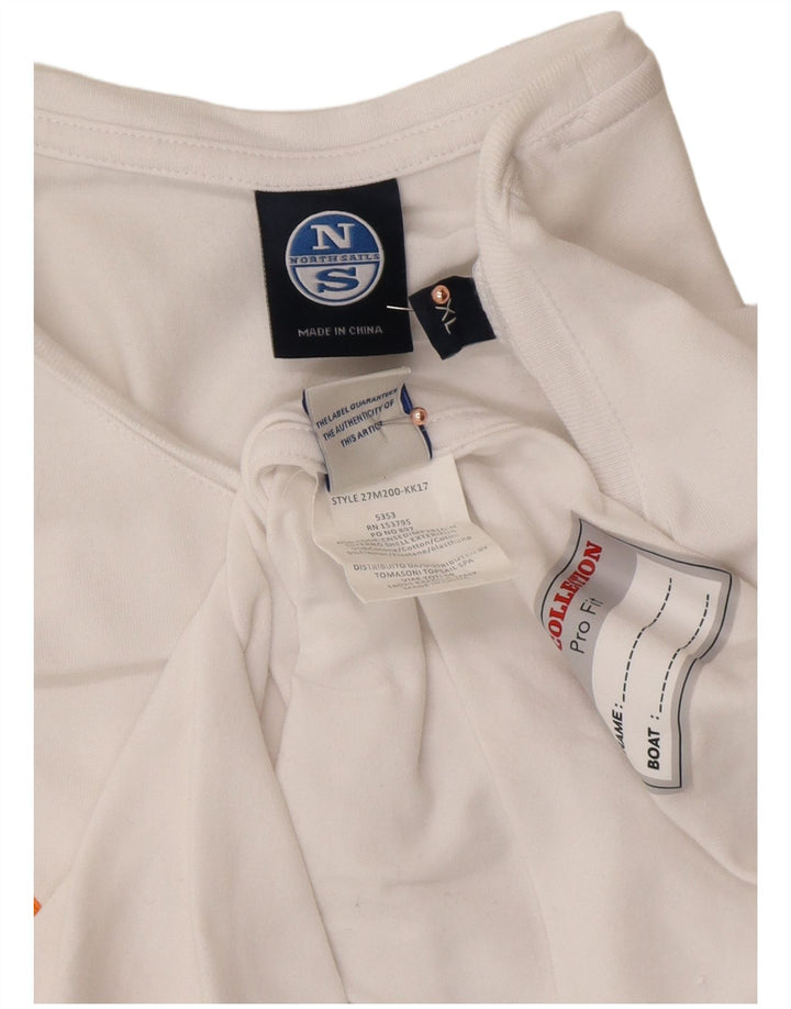 Camiseta gráfica masculina NORTH SAILS Top XL algodão branco