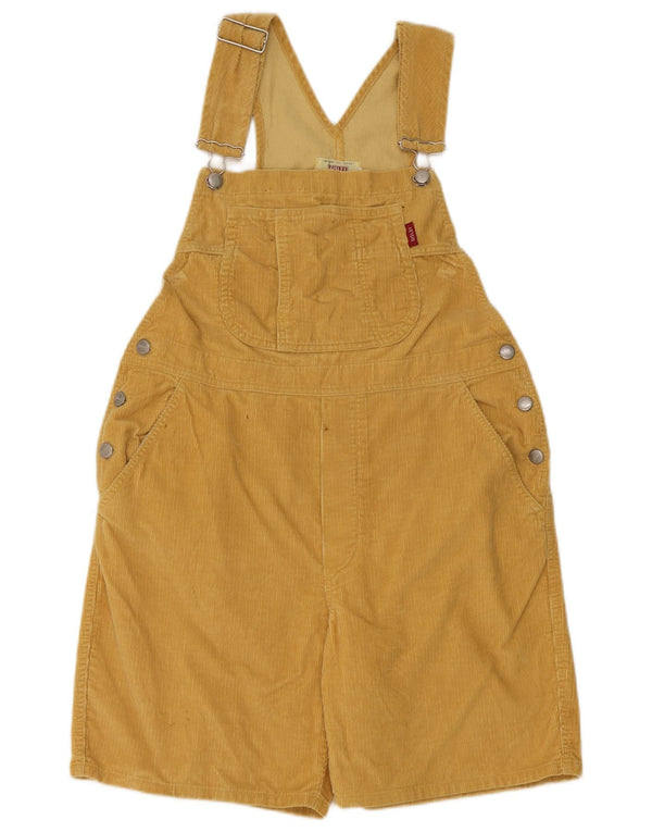 Sisley Womens Dungarees Corduroy Shorts W30 Medium Yellow Cotton