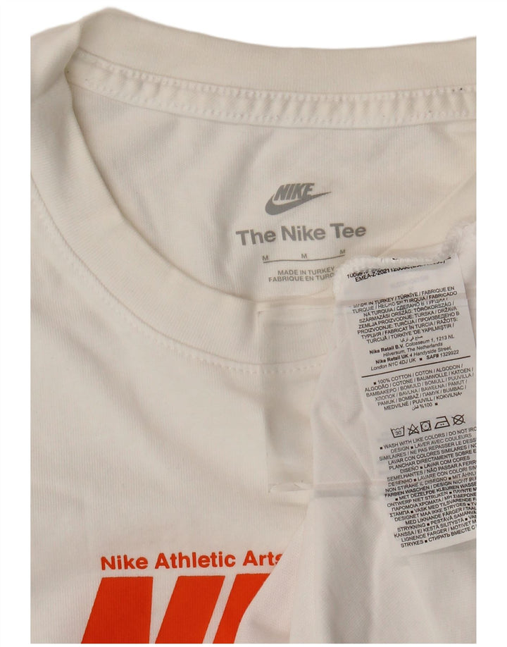 Camiseta gráfica masculina NIKE Top médio off white algodão